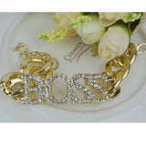 Rhinestone BOSS Bling bracelet, earrings and Necklace