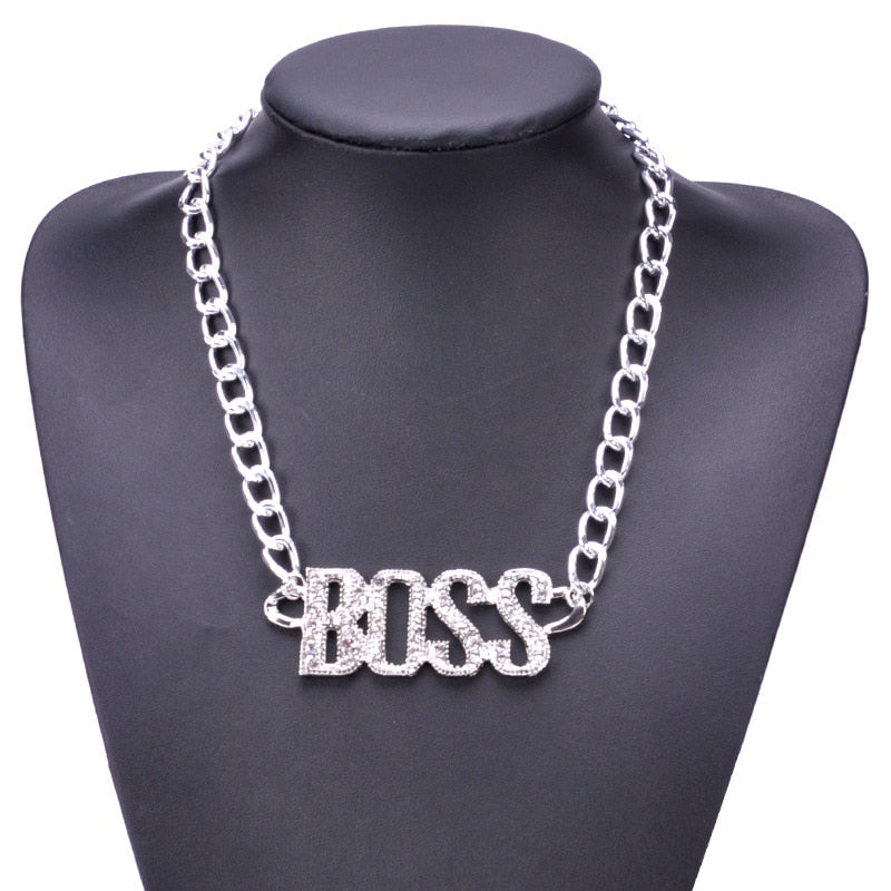 Rhinestone BOSS Bling bracelet, earrings and Necklace