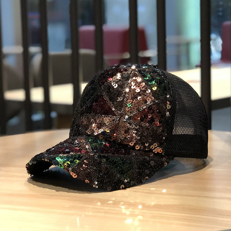 Bling Sequin Embroidery Mesh Hats