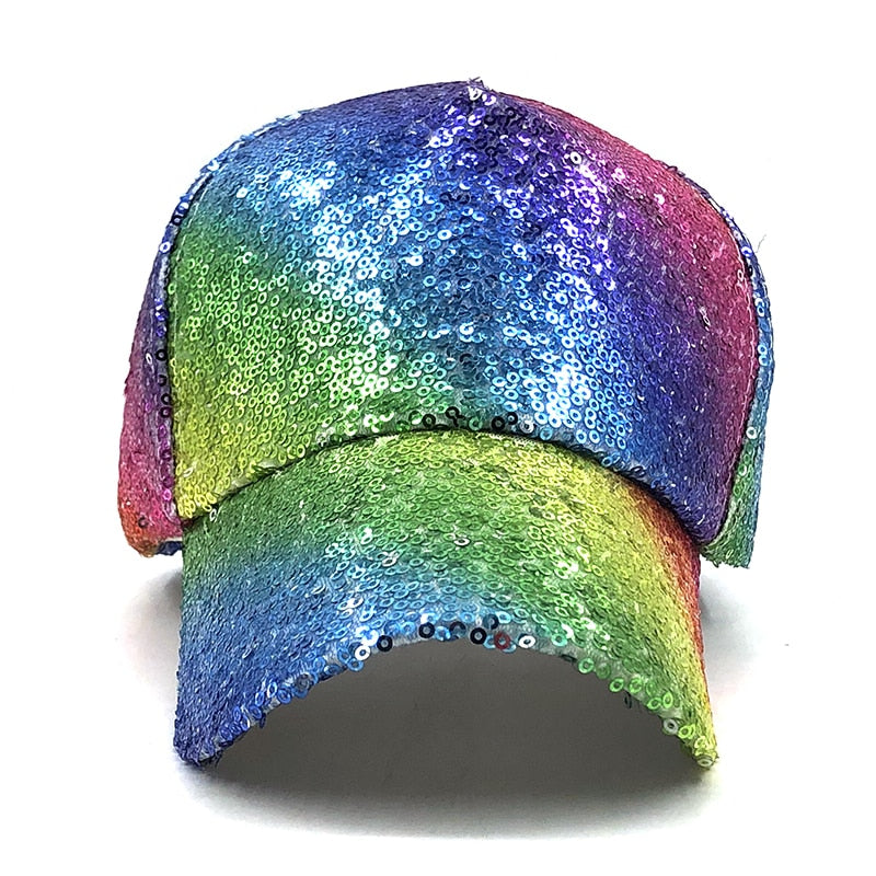 New Rainbow Sequins Baseball Hat