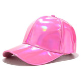 Faux Leather Metallic Hats