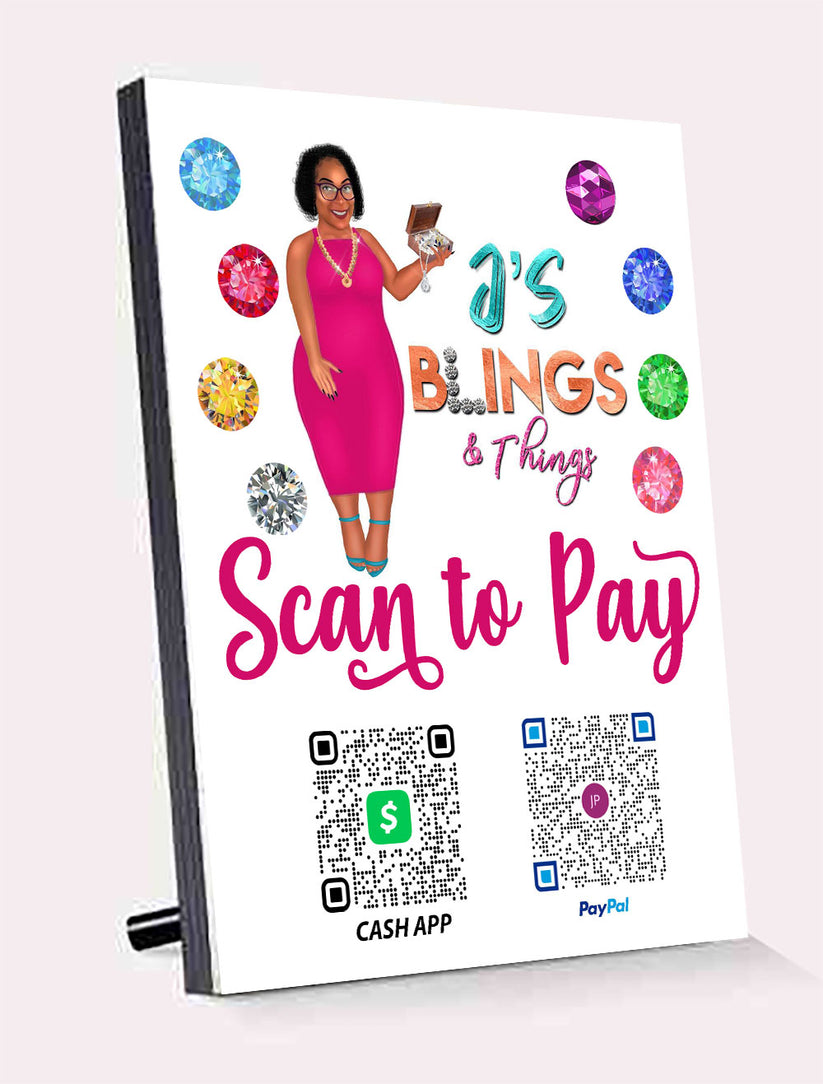 Bling Qr Code Payment Sign KZ Swag Shop