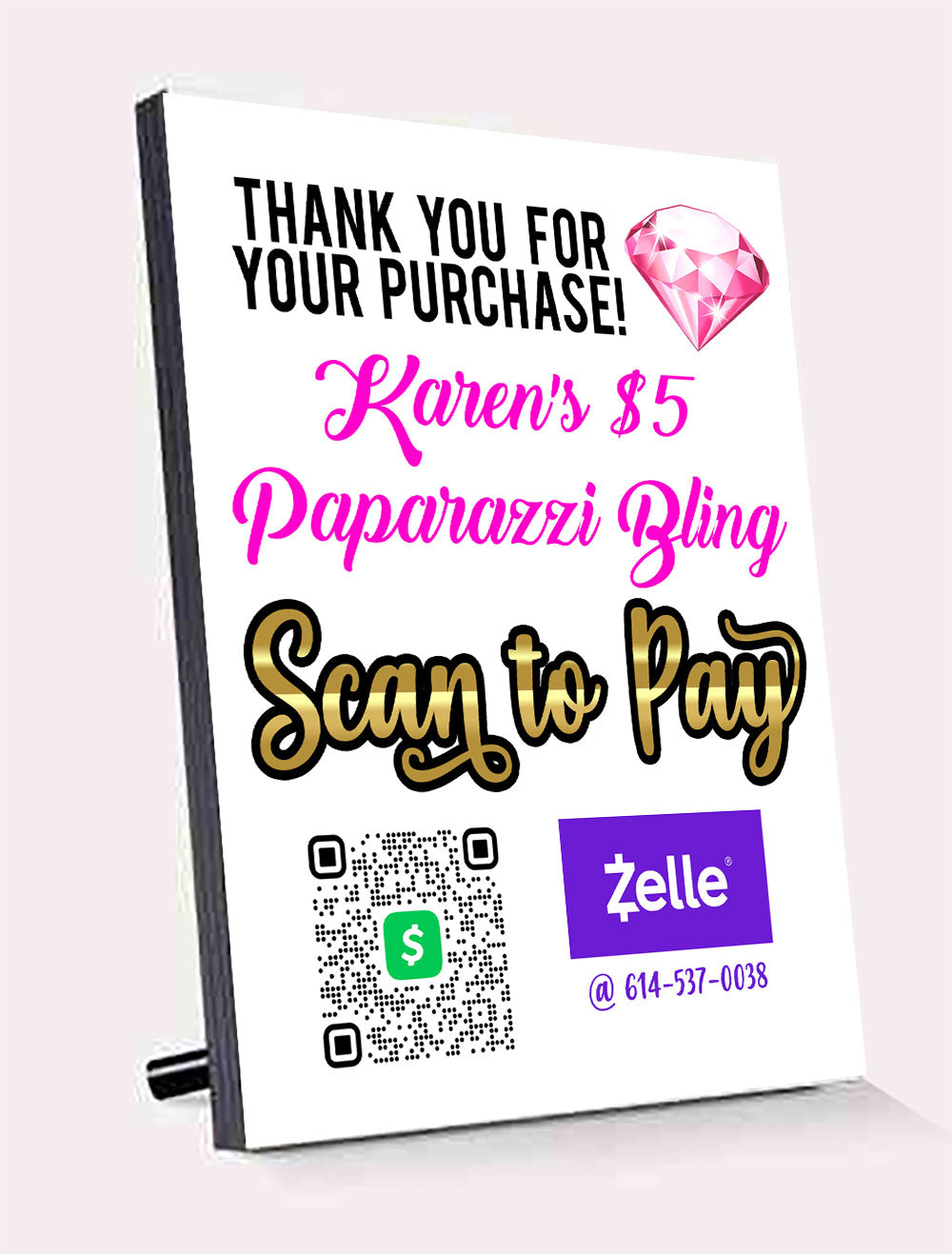 Bling Qr Code Payment Sign