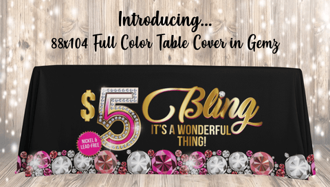 Bling 88x104 Full Color Table Cover - Gemz