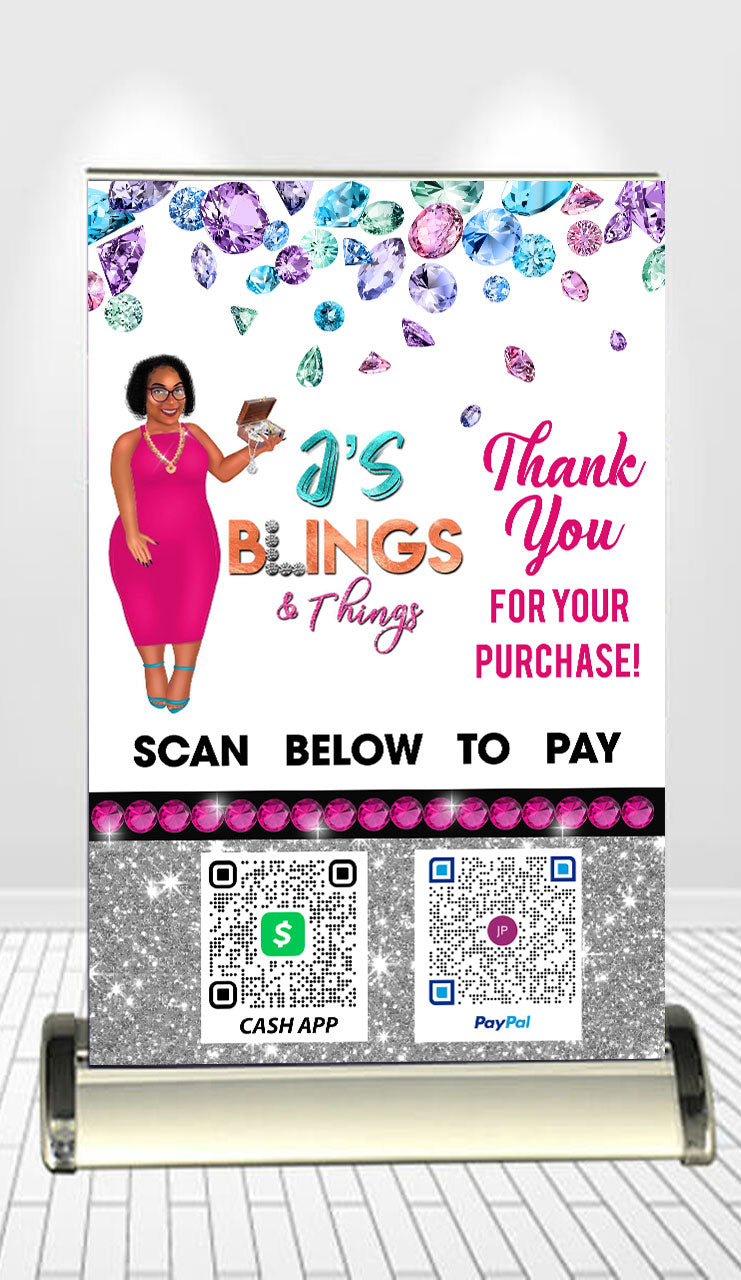 Bling Qr Code Payment Sign