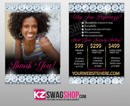 $5 Bling - 4x6 Recruiting thank you blitz cards - BLING