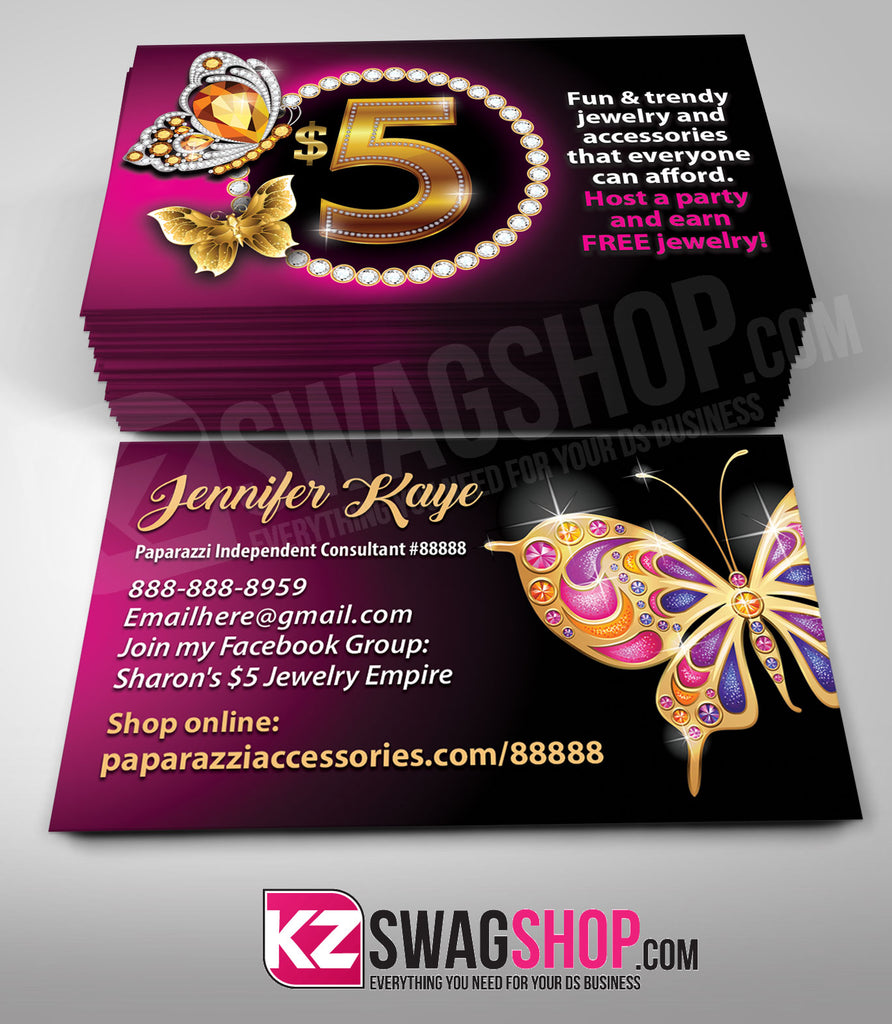 $5 Bling Jewelry Business Cards Style 34