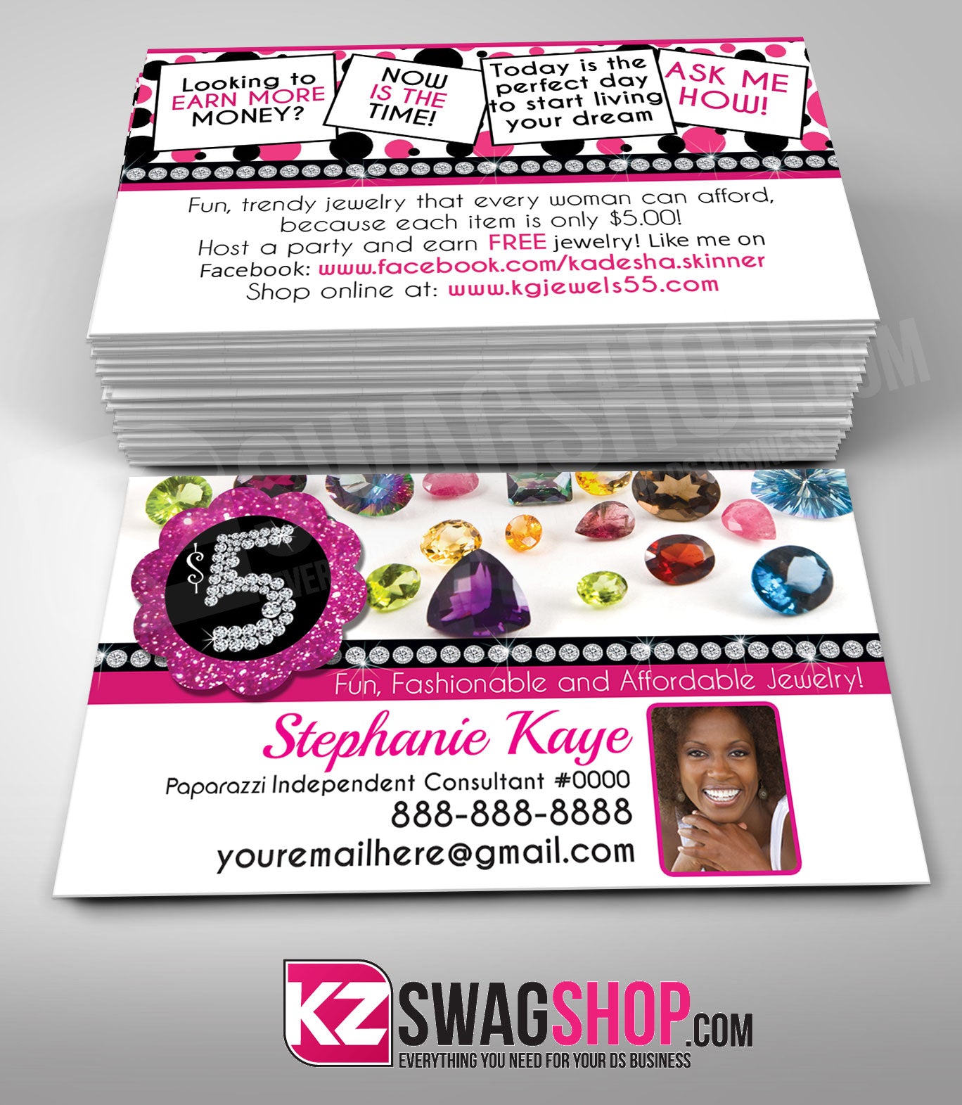 $5 Bling Jewelry Business Cards Style 10 Paparazzi Business Cards