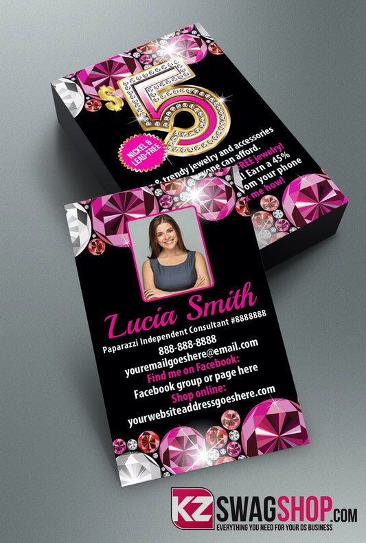 $5 Bling Jewelry Business Cards Style 20 - GEMZ
