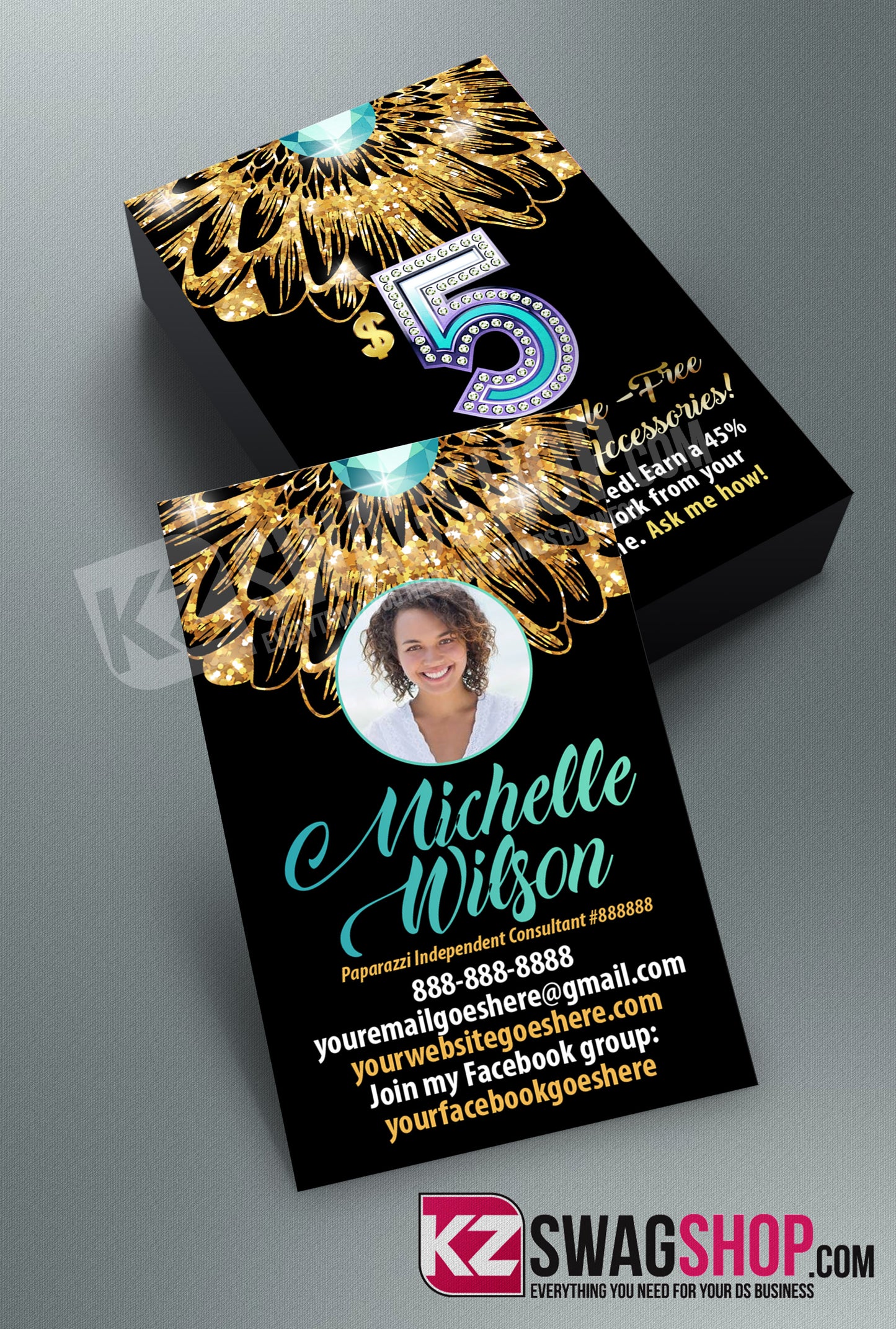 $5 Bling Jewelry Business Cards Style 25
