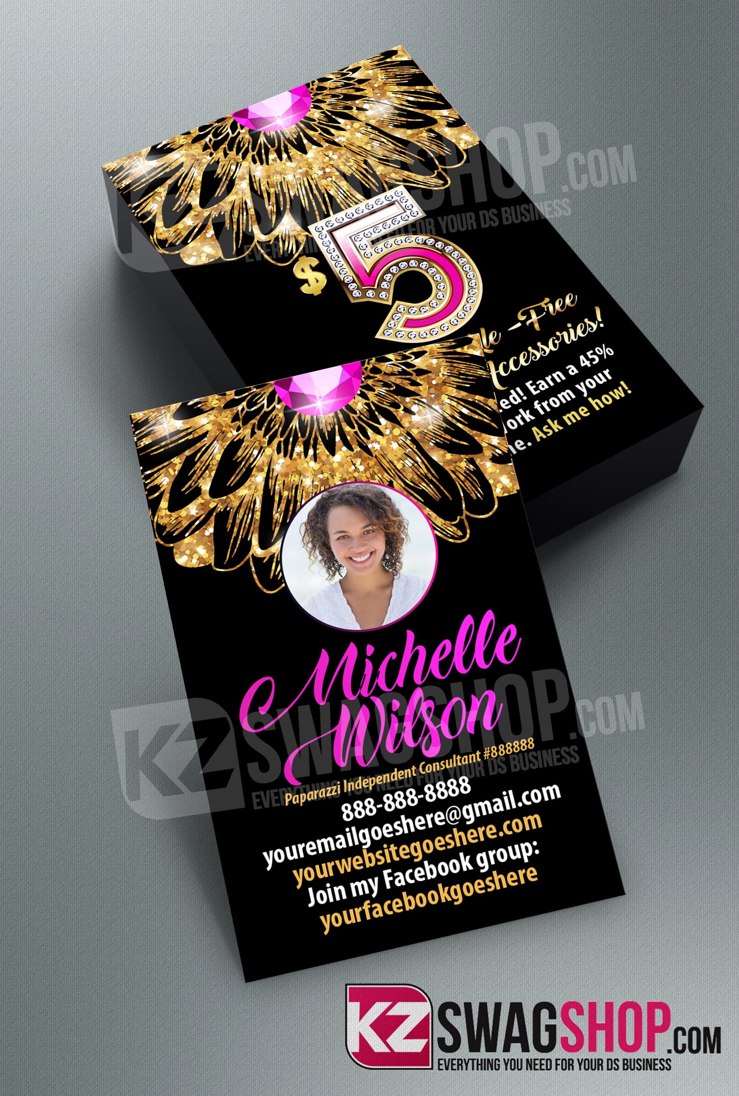$5 Bling Jewelry Business Cards Style 28