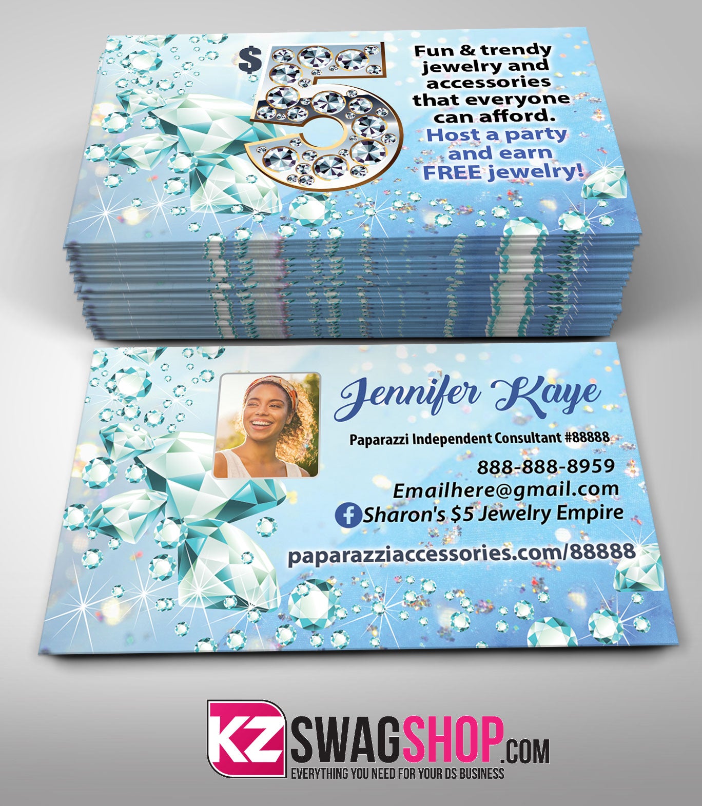 $5 Bling Jewelry Business Cards Style 39