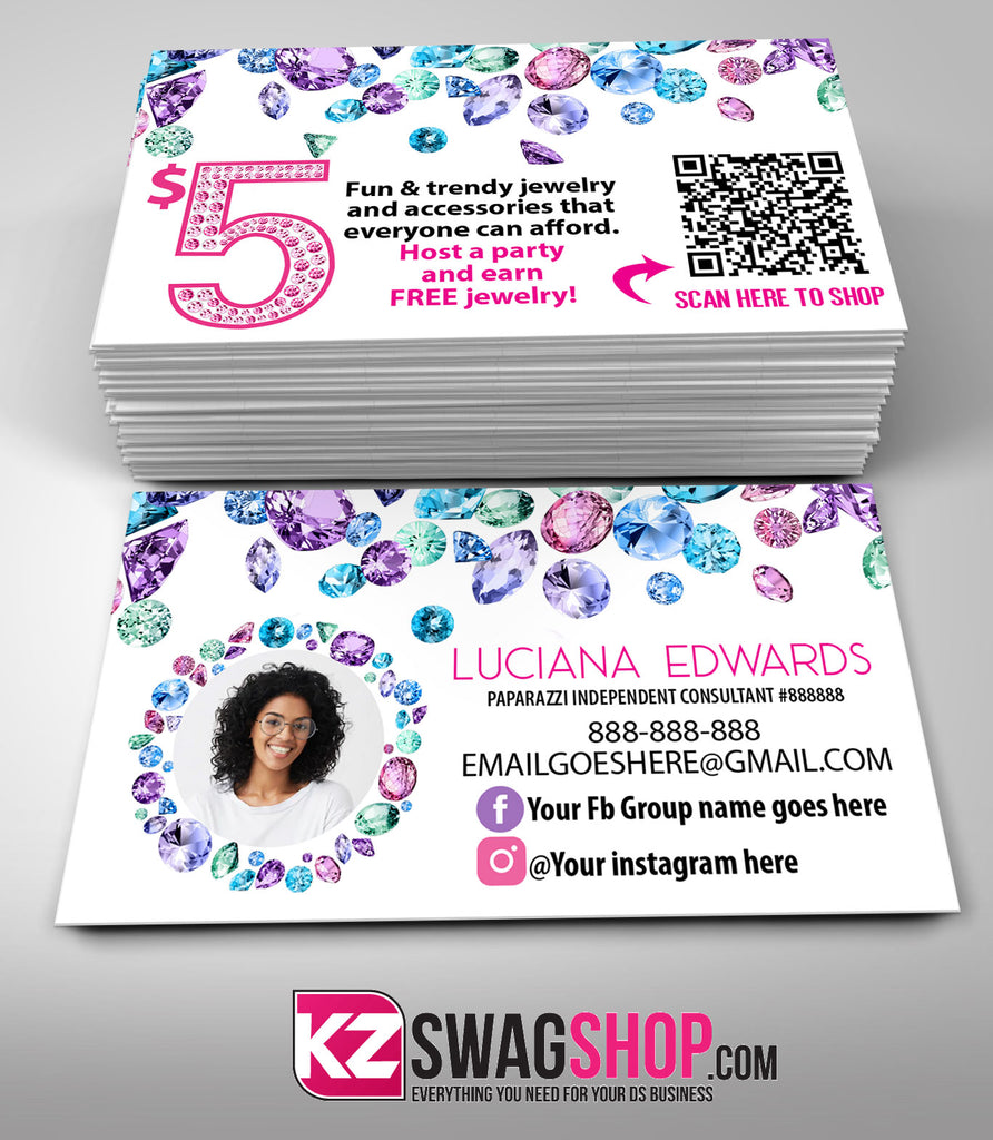 $5 Bling Jewelry Business Cards Style 40 - JEWELS