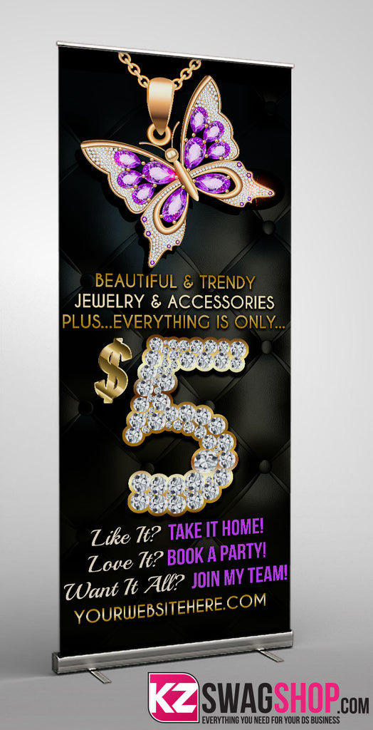 $5 Bling Retractable Banner style  - 27