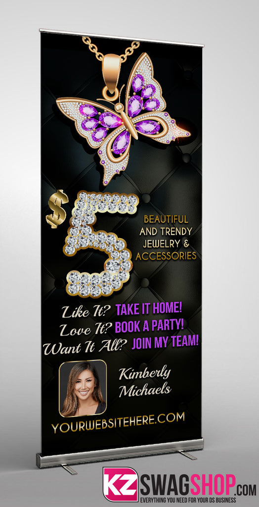 $5 Bling Retractable Banner style 28