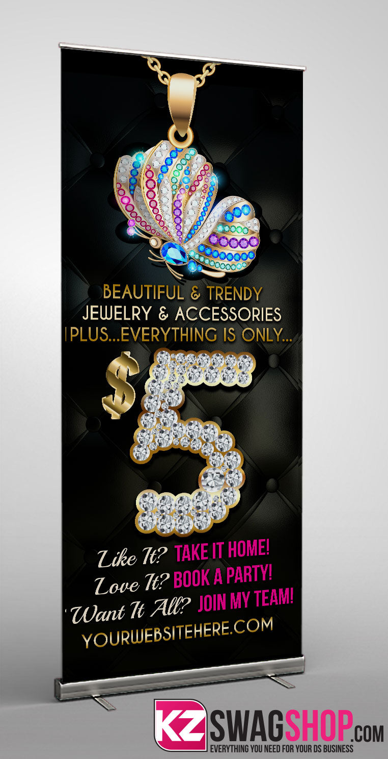 $5 Bling Retractable Banner style  - 30