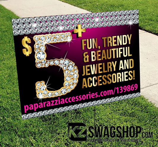 $5 Bling Yard Sign set of 2- Diamonds