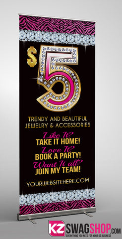 $5 Bling Retractable Banner style 10