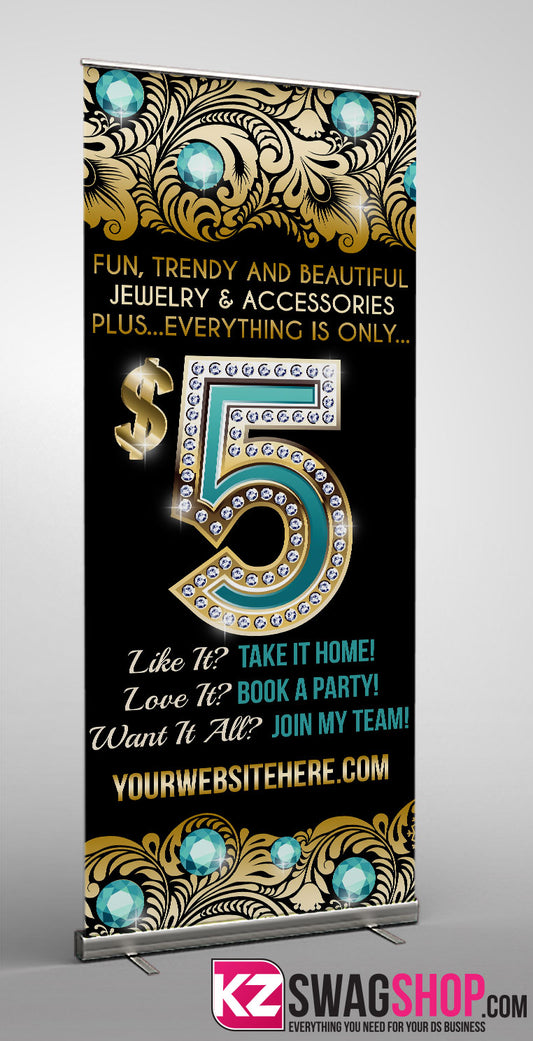 $5 Bling Retractable Banner style 12