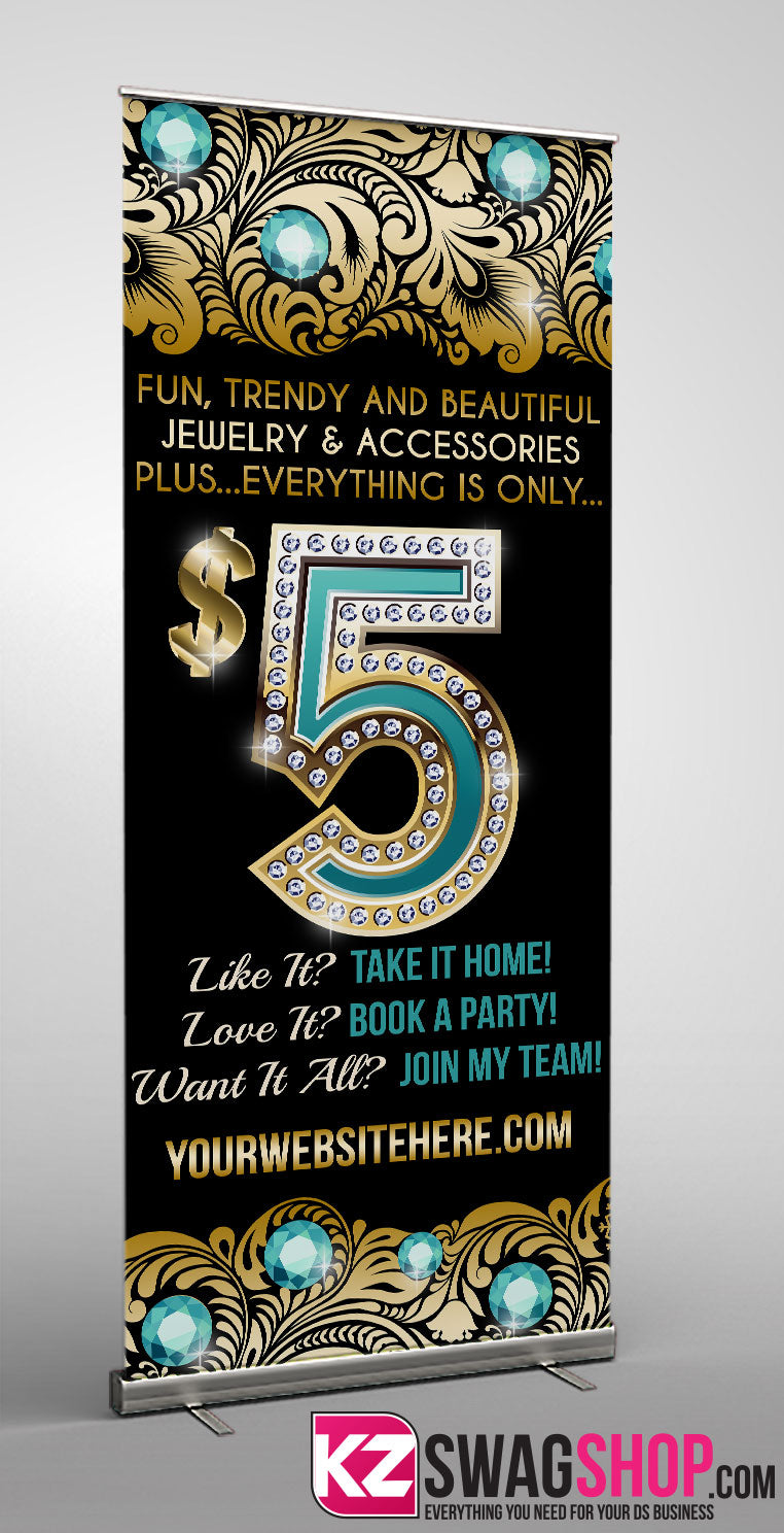 $5 Bling Retractable Banner style 12