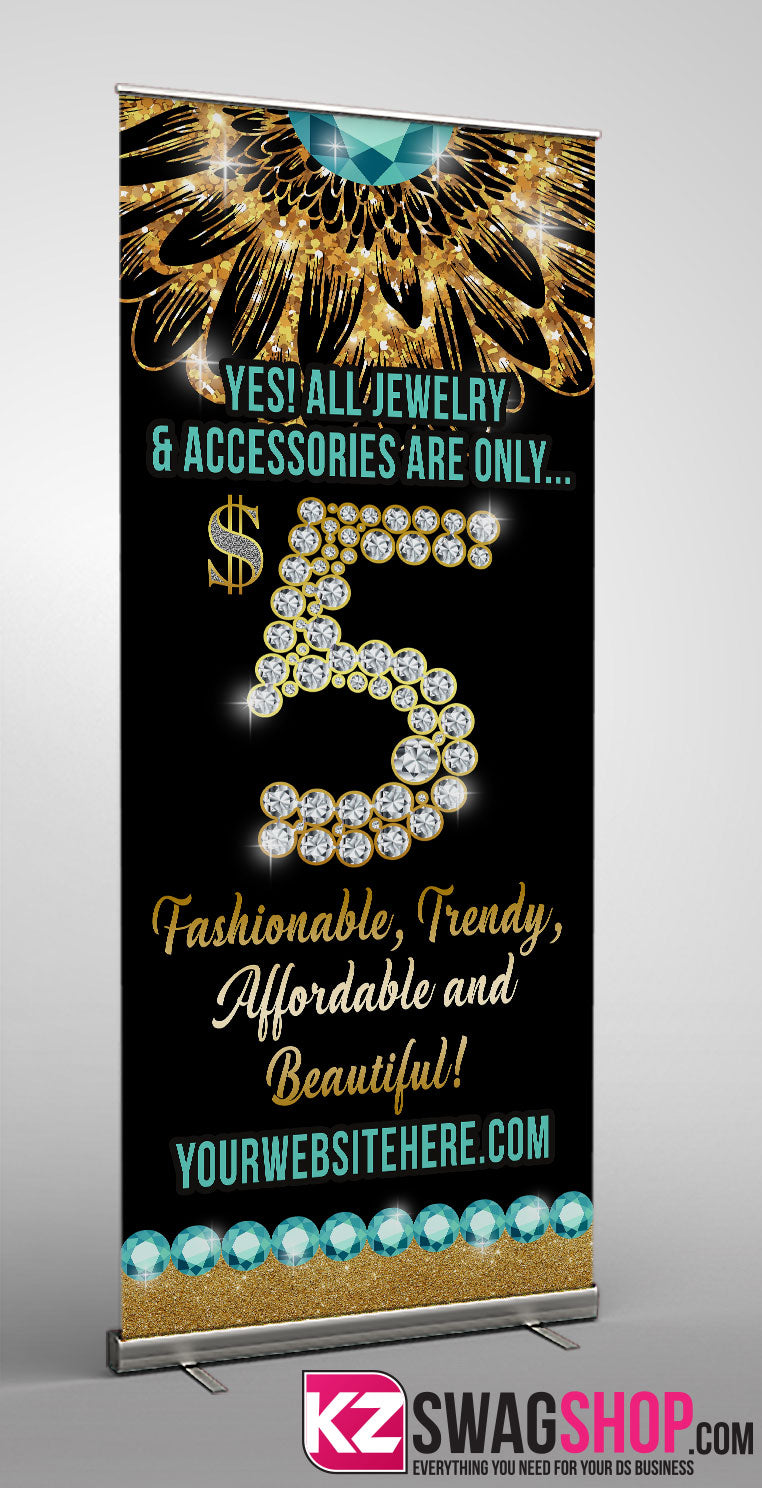 $5 Bling Retractable Banner style 13