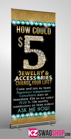 $5 Bling Retractable Banner style 14