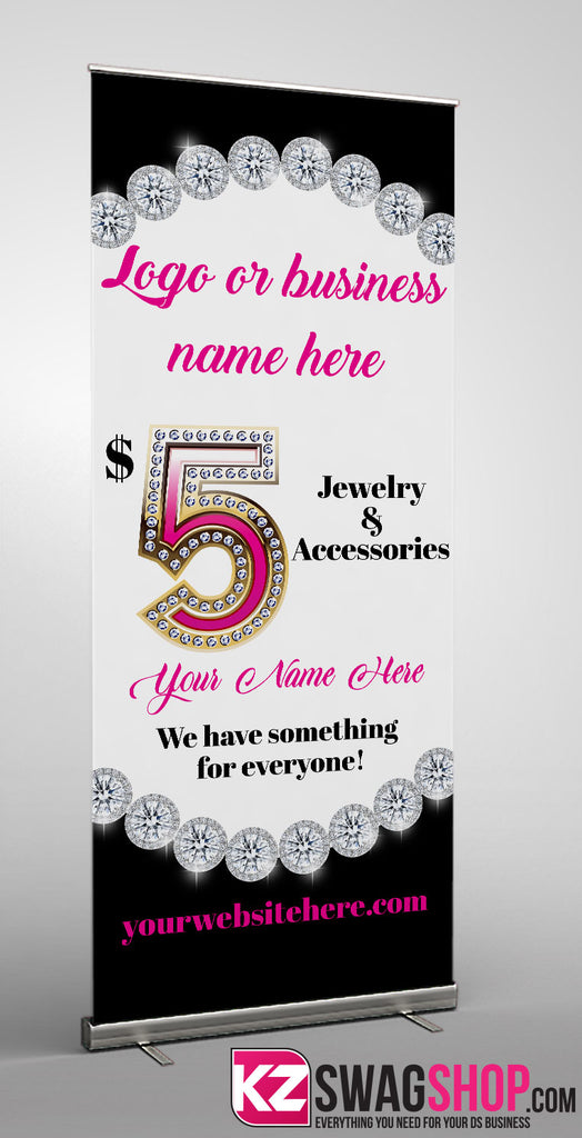 $5 Bling Retractable Banner style 15 - Personalized