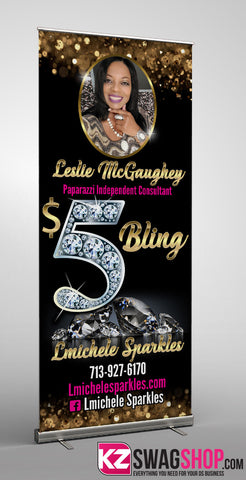 $5 Bling Retractable Banner style 16
