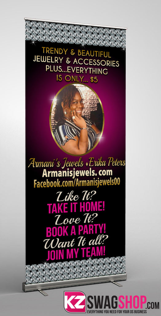 $5 Bling Retractable Banner style 17