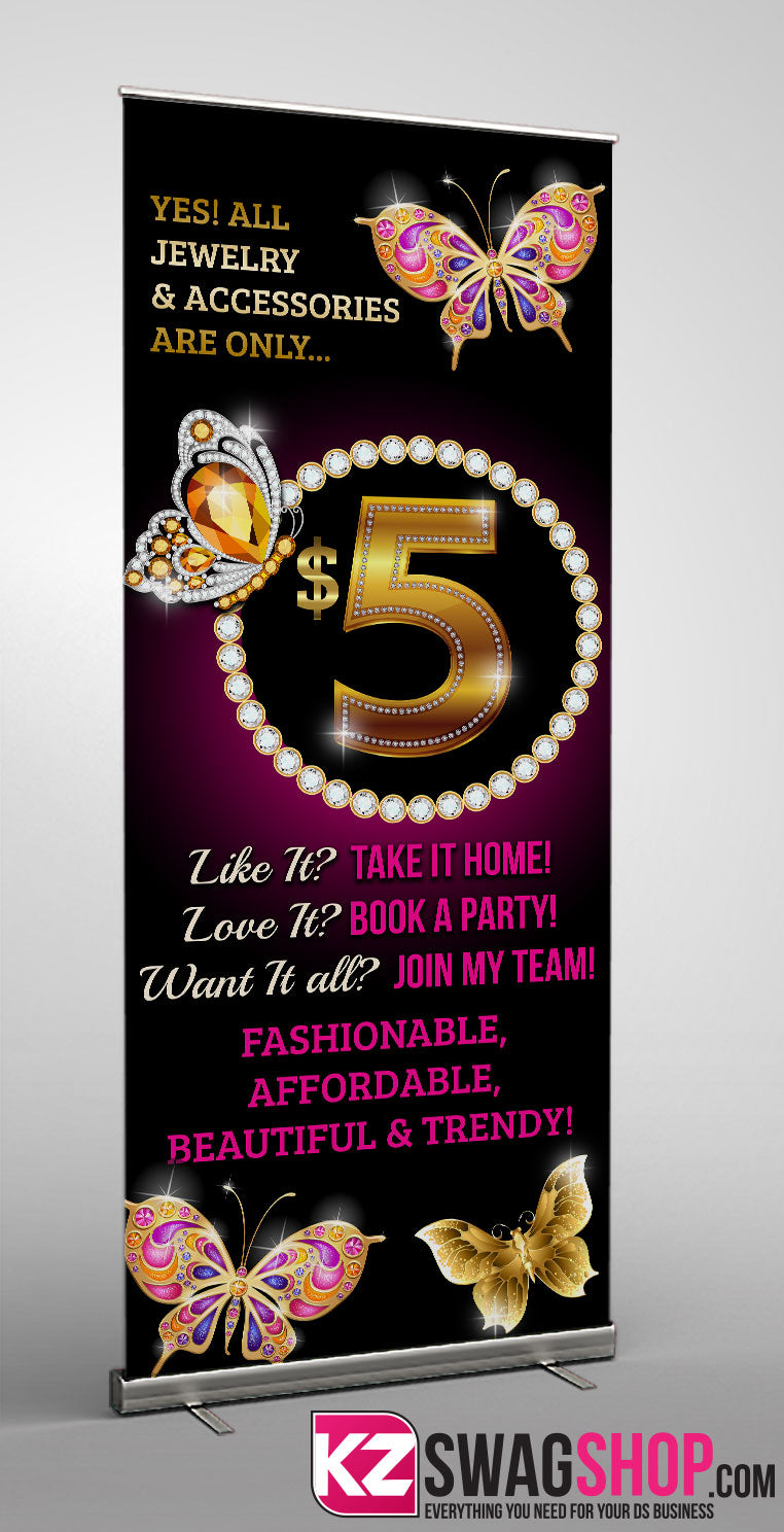$5 Bling Retractable Banner style 19