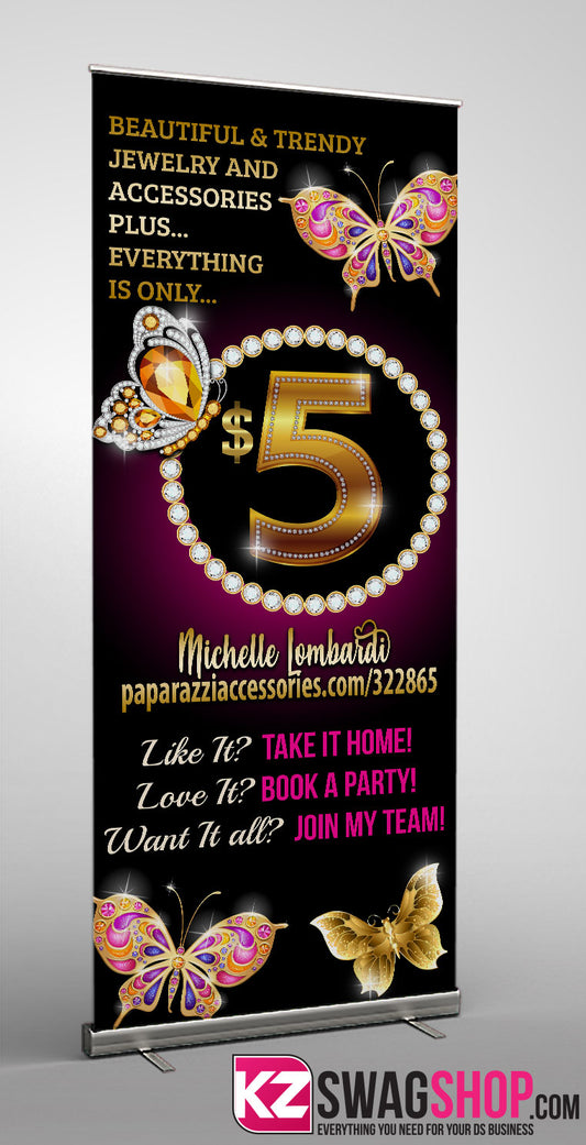 $5 Bling Retractable Banner style 21