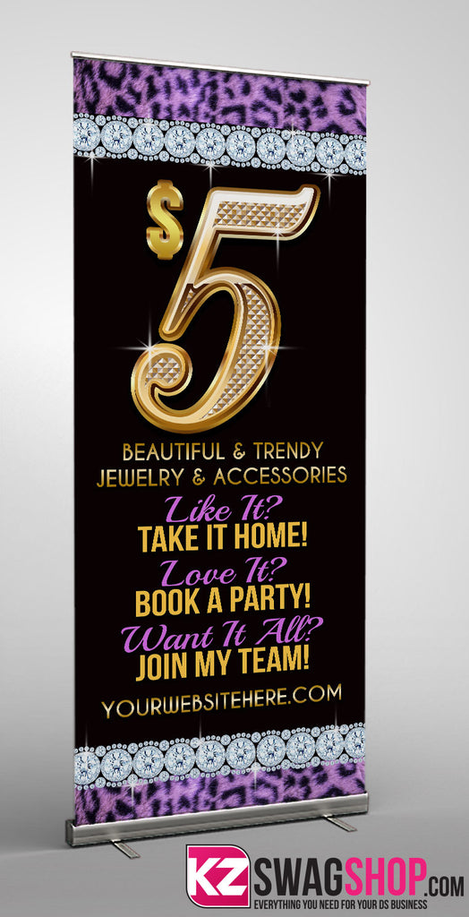 $5 Bling Retractable Banner style 26