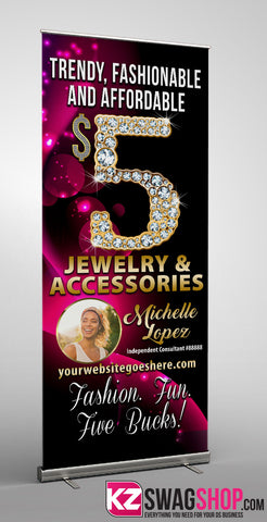 $5 Bling Retractable Banner style 2