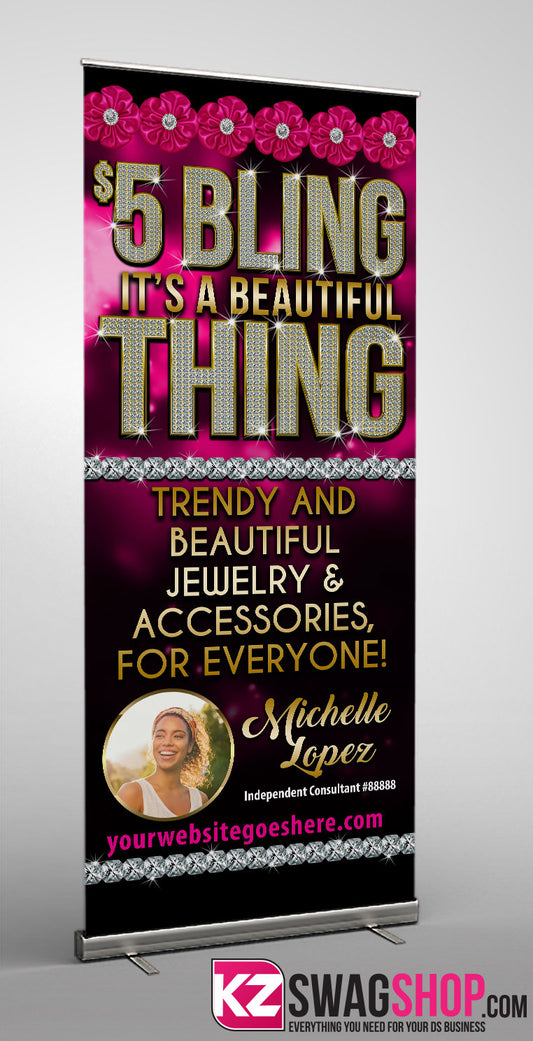 $5 Bling Retractable Banner style 4
