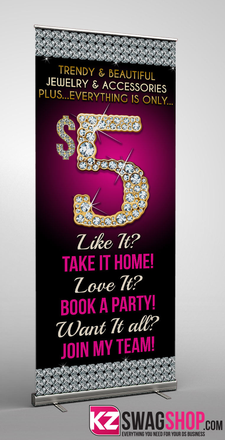 $5 Bling Retractable Banner style 5