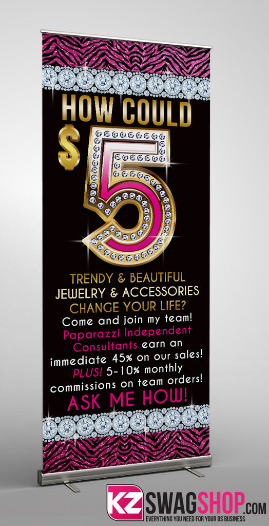 $5 Bling Retractable Banner style 9