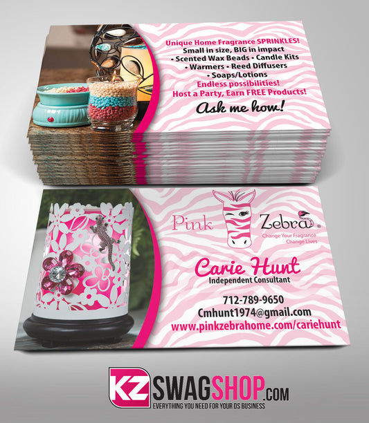 Pink Zebra Business Cards Style 1