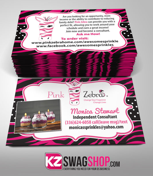 Pink Zebra Business Cards Style 2