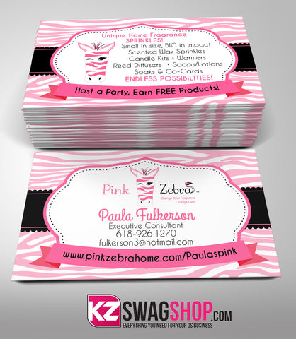 Pink Zebra Business Cards Style 3