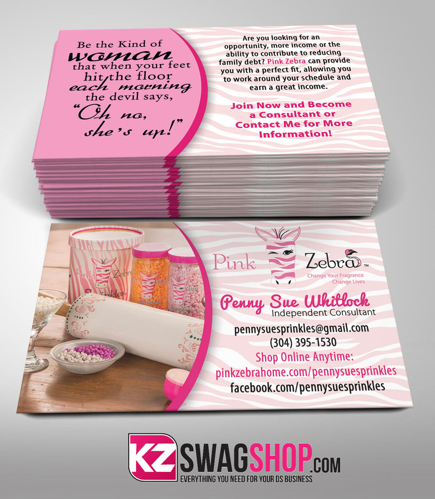 Pink Zebra Business Cards Style 4