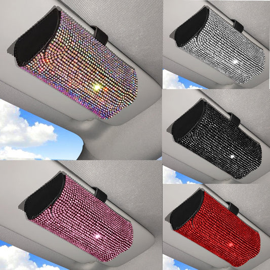 Bling Rhinestone Car Glasses Case/Sunglasses Storage