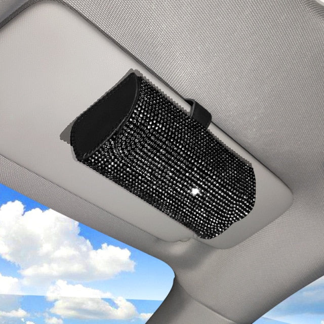 Bling Rhinestone Car Glasses Case/Sunglasses Storage