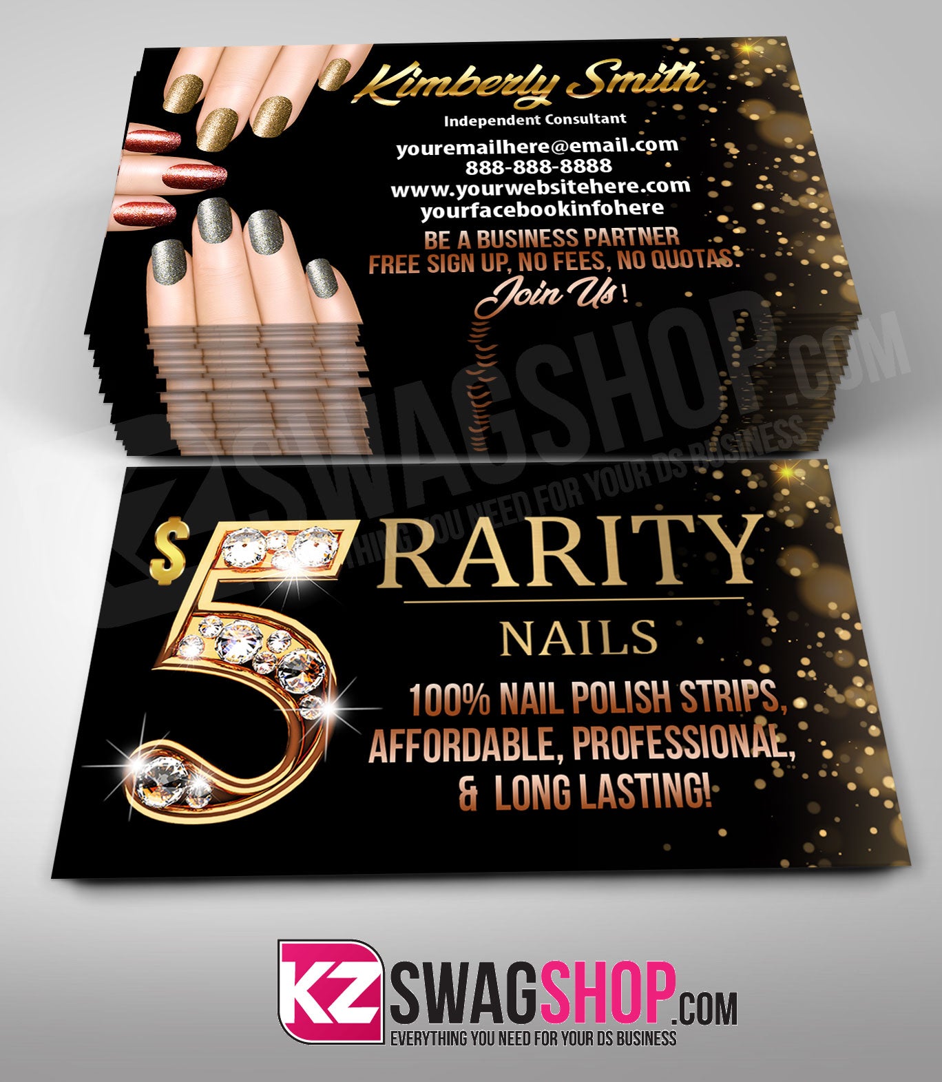 Rarity Nails Business Cards Style 1